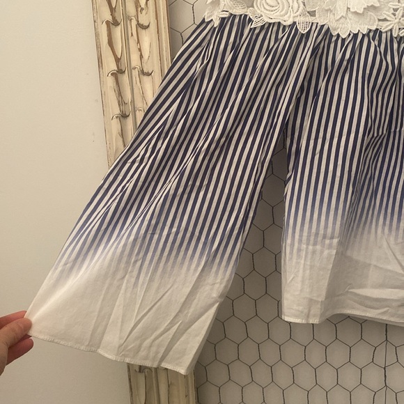 Milly Lilly Ombré Striped Off The Shoulder Crop Top - Picture 5 of 8